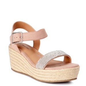 Time and True Women’s 1 Strap Demi Wedge Sandals